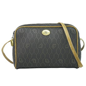 本物 クリスチャン ディオール Christian Dior ハニカム柄 ショルダーバッグ ポシェット PVC ブラック バッグ 中古・