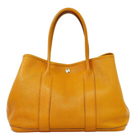 本物 エルメス HERMES ガーデンパーティ PM トゴ レザー トートバッグ ハンドバッグ □N刻 2010年 オレンジ Garden Party バッグ 中古・