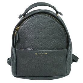 本物 ルイヴィトン LOUIS VUITTON LV ソルボンヌ モノグラムアンプラント レザー リュックサック バックパック ノワール M44016 ビトン バッグ 中古・