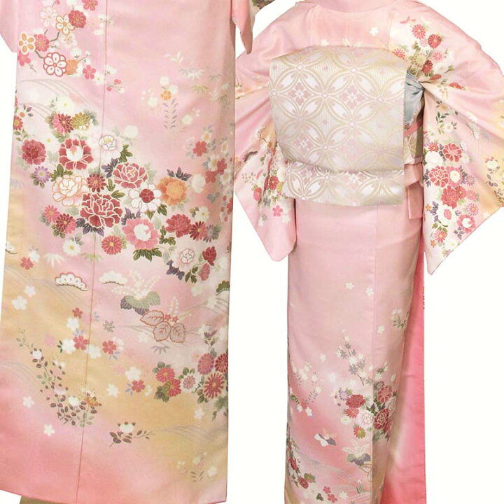 楽天市場】【レンタル】訪問着 レンタル「Mサイズ」ピンク 牡丹・菊  