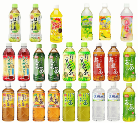 【飲料】【コスパ最強 24本】サンガリア お茶・果汁飲料・天然水 飲み比べ 500ml～600ml 24本 詰め合せ 関東圏送料無料 熱中症対策 ストック
