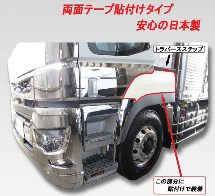 楽天市場】スーパーグレート用メッキフェンダーカバー ステップ無し 