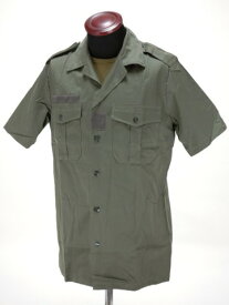 半袖 ミリタリー シャツ メンズ ワークシャツ フランス軍 チャドシャツ オリーブ 実物 未使用