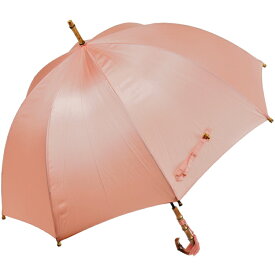 傘 レディース 長傘 ワカオ バードゲージ 深張り 雨傘 バンブーハンドル 8本骨 サーモンピンク 日本製 親骨60cm おしゃれ 寒竹 手元 Tokyo Made WAKAO 婦人 女 送料無料