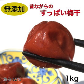 【無添加】【新梅】昔ながらのすっぱい梅干 氷見稲積梅 1kg（ご自宅用 簡易包装）国産 しそ梅 塩分12% お弁当 おにぎり 熱中症対策 富山県産　送料無料