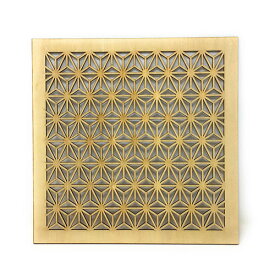 組子調 アートパネル 和風 木製 麻の葉 (30cmx30cm)