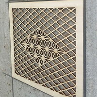 ウォールデコ組子調和風アートパネル木製麻の葉・菱