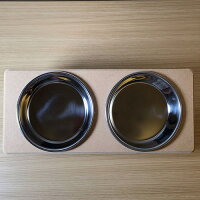 【猫食器台】ステンレスボウル傾斜肉球付き