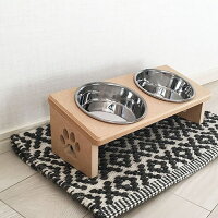 【送料無料】MDF製の猫用食器台フードボウルステンレスボウル2個ペット用品キャットcatねこネコ傾斜高さかわいいおしゃれ餌入れ餌皿フードスタンドフード台エサ台猫エサ台ネコ食器台ねこ食器台