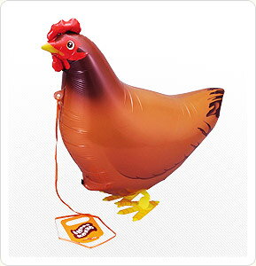 お散歩 鶏のコッコ(風船、バルーン)【お散歩風船 バルーン アニマル風船 室内 装飾 飾り】