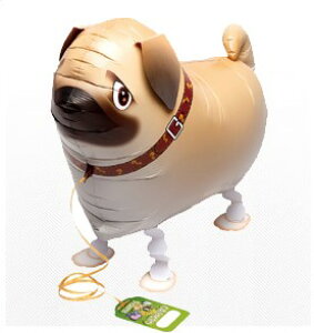 お散歩 パグ(風船、バルーン)【お散歩風船 バルーン アニマル風船 室内 装飾 飾り】