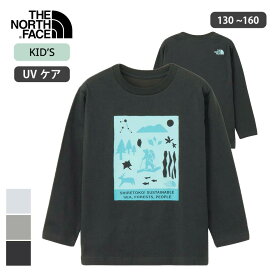 【マラソン最大P29倍】ザ・ノース・フェイス T ロングスリーブシレトコトコティー キッズ NTJ82530ST 長袖Tシャツ ロンT 知床トコさん イラスト THE NORTH FACE NTJ82530ST L/S SHIRETOKO 観光キャラクター オーガニックコットン UVケア 子供服 ジュニア メール便