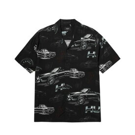 HUF ハフ 開襟シャツ (BU00181) DROP TOP S/S RESORT SHIRT BLK 半袖シャツ アロハシャツ メンズ [230531]