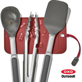 オクソー アウトドア クッキングツールセット (9108900) OXO OUTDOOR 4-PIECE CAMP STOVE COOKING SET シリコン スプーン ターナー トング [230424]【SPS2403】