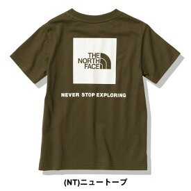 ノースフェイス tシャツ キッズ 半袖 ロゴt オーガニックコットン THE NORTH FACE NTJ32333 S/S BACK SQU T ショートスリーブ バックスクエア ロゴティー 子供 メール便 (240404)