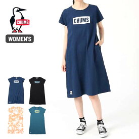 チャムス レディース ワンピース Chums CH18-1259 CHUMS Logo Dress チャムスロゴドレス 半袖 (240218)