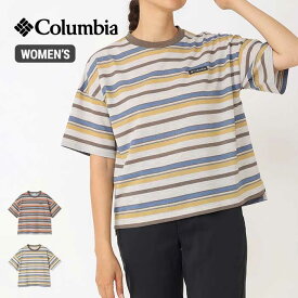 コロンビア Tシャツ レディース Columbia PL0225 W LINDIS HILL SHORT SLEEVE TEE ウィメンズリンディスヒルショートスリーブTシャツ 半袖 春夏 ボーダー メール便 (240326)