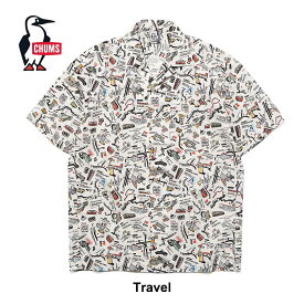 チャムス シャツ チャムロハシャツ Chums CH02-1105 Chumloha Shirt Travel アロハシャツ 開襟 メンズ(240331)