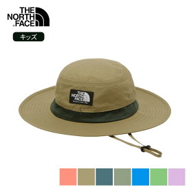 【15日最大P19倍】ザ・ノース・フェイス ハット キッズ THE NORTH FACE NNJ02520 K HORIZON HAT ホライズンハット キャンプ アウトドア シンプル ロゴ 子供 服 ジュニア サファリハット UVカット 子供用 帽子 日よけ あご紐付き 登山用 夏 メール便