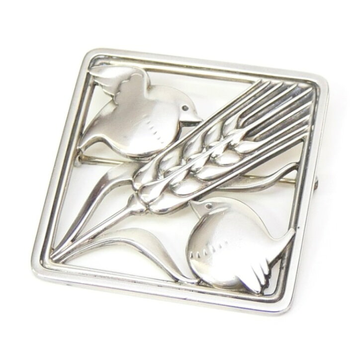 楽天市場】ジョージ・ジェンセン Georg Jensen ブローチ 麦と小鳥  
