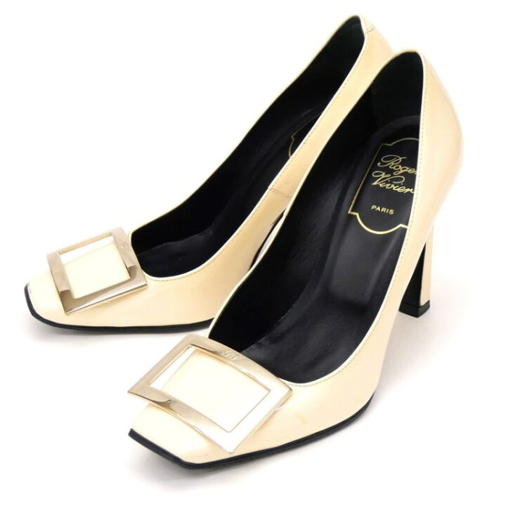 美品 Roger Vivier エナメル バックル パテント パンプス36