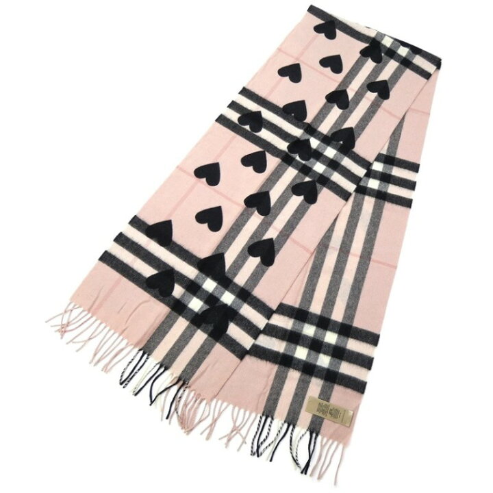 楽天市場】バーバリー BURBERRY チェック＆ハート マフラー ピンク  