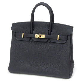 エルメス HERMES ハンドバッグ バーキン25 ローズゴールド金具 U刻印 黒 トゴ(67332)
