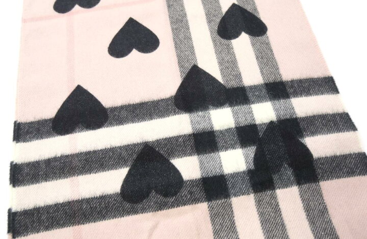 楽天市場】バーバリー BURBERRY チェック＆ハート マフラー ピンク 