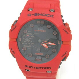 カシオ Casio メンズウォッチ 腕時計 G-SHOCK 赤ラバーベルト GA-B001-4AJF 黒盤 【中古】(61544)