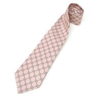 グッチ GUCCI ネクタイ GG柄 ワイドタイ ダブルG ピンク シルク100％ 【中古】(69308)