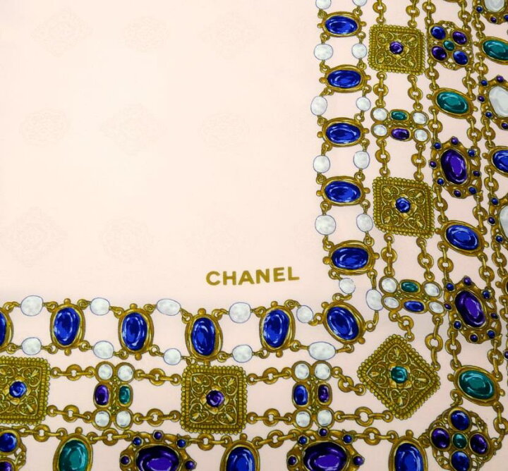 楽天市場】シャネル CHANEL スカーフ 宝石 ジュエリー柄 ピンク シルク  