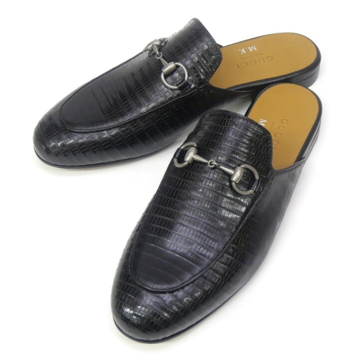 楽天市場】グッチ GUCCI ホースビット レザー スリッパ イニシャル入り  