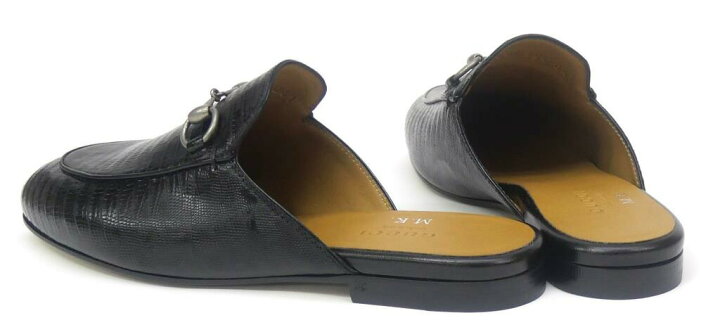 楽天市場】グッチ GUCCI ホースビット レザー スリッパ イニシャル入り  