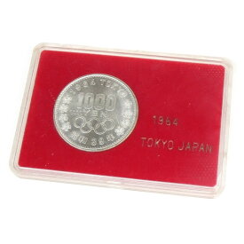 昭和39年 東京オリンピック 1000円銀貨 プラスチックケース入り TOKYO 並品 記念貨幣 1964年 【中古】(65108)