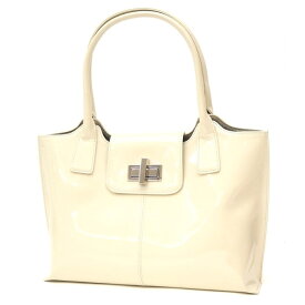 濱野皮革工藝 HAMANO エナメルトートバッグ アイボリー 【中古】(62645)