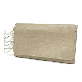 ロエベ LOEWE 6連キーケース ベージュ系 レザー 【中古】(62991)