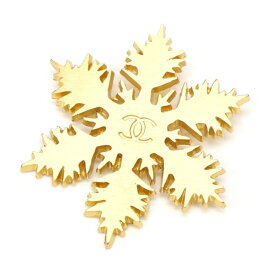 CHANEL ブローチ スノーフレーク 雪の結晶 01A ゴールド 【中古】(63216)