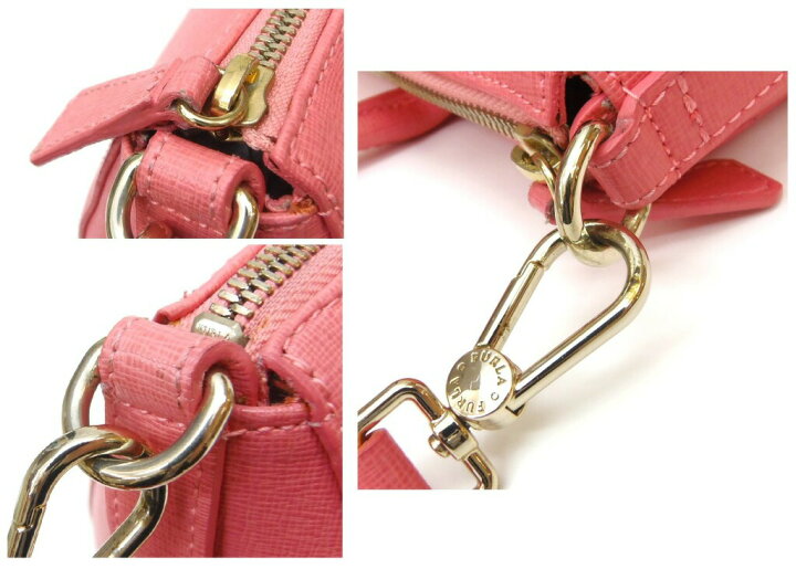 楽天市場】FURLA ハンドバッグ 2WAY ロゴチャーム付き ピンク 【中古 