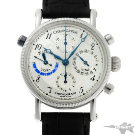CHRONO SWISS クロノスイス トラ GMT クロノグラフ オートマチック C.743 CH7423 シルバー文字盤　SS 【中古】【時計】 2210095