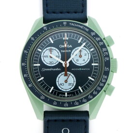 Swatch OMEGA スウォッチ オメガ スピードマスター MISSION ON EARTH クォーツ S033G100 ネイビー文字盤　樹脂 【中古】【時計】 2300482