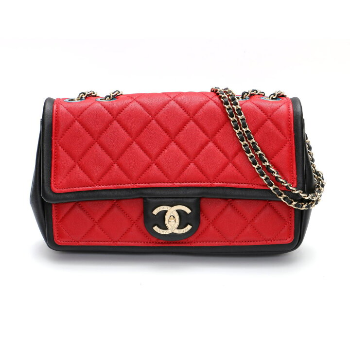 楽天市場】CHANEL シャネル マトラッセ バイカラー フラップ Wチェーン 