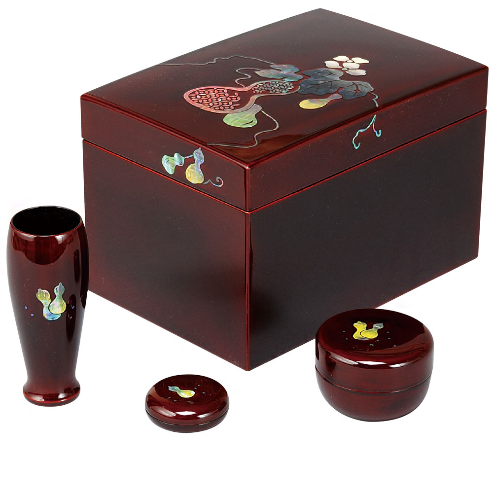 茶道具 茶箱 茶箱セット 螺鈿 瓢 (棗・香合・茶筅筒付き) 宗慎作 | 茶道具・抹茶・八女茶の芳香園
