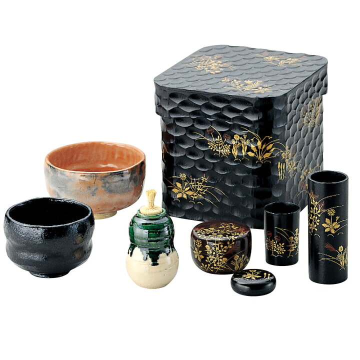 楽天市場】茶道具 茶箱 春秋茶箱セット 一閑張 玄々斎好写 峰春作 