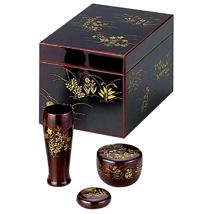 楽天市場】茶道具 茶箱 茶箱セット 溜真塗 春秋 (棗・香合・茶筅筒付き 