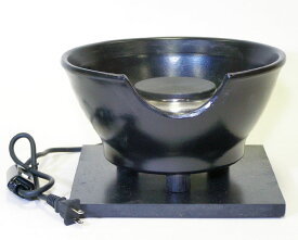【茶道具】茶道具 紅鉢 黒 簡易電熱器 敷板付き