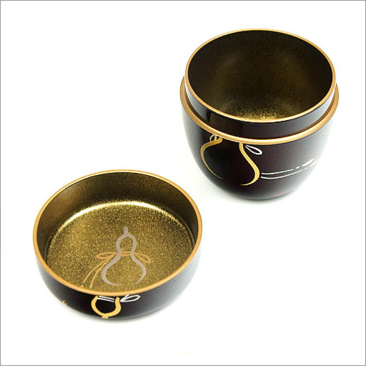 楽天市場】茶道具 棗 溜塗中棗 六瓢蒔絵（内梨子地） 東雲作 : 茶道具 