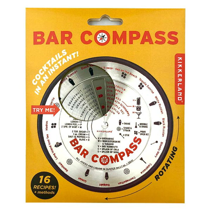 楽天市場 Bar Compass バーコンパス カクテル レシピ 16種類 ホームパーティー キッカーランド Kikkerland Hutte 楽天市場店 楽天市場 Bar Compass バーコンパス カクテル レシピ 16種類 ホームパーティー キッカーランド Kikkerland Hutte 楽天市場店