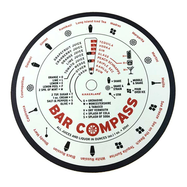 楽天市場 Bar Compass バーコンパス カクテル レシピ 16種類 ホームパーティー キッカーランド Kikkerland Hutte 楽天市場店 楽天市場 Bar Compass バーコンパス カクテル レシピ 16種類 ホームパーティー キッカーランド Kikkerland Hutte 楽天市場店