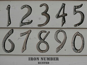 DULTON(�_���g��) IRON NUMBER RUSTED �A�C�A���i���o�[ ���X�e�b�h 0�`9 �r�X2�{�t