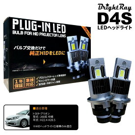 送料無料 1年保証 トヨタ アリオン 260系 中期 NZT260 ZRT260 ZRT261 ZRT265 (H22.4-H28.5) 純正HID用 BrightRay D4S LED ヘッドライト 車検対応